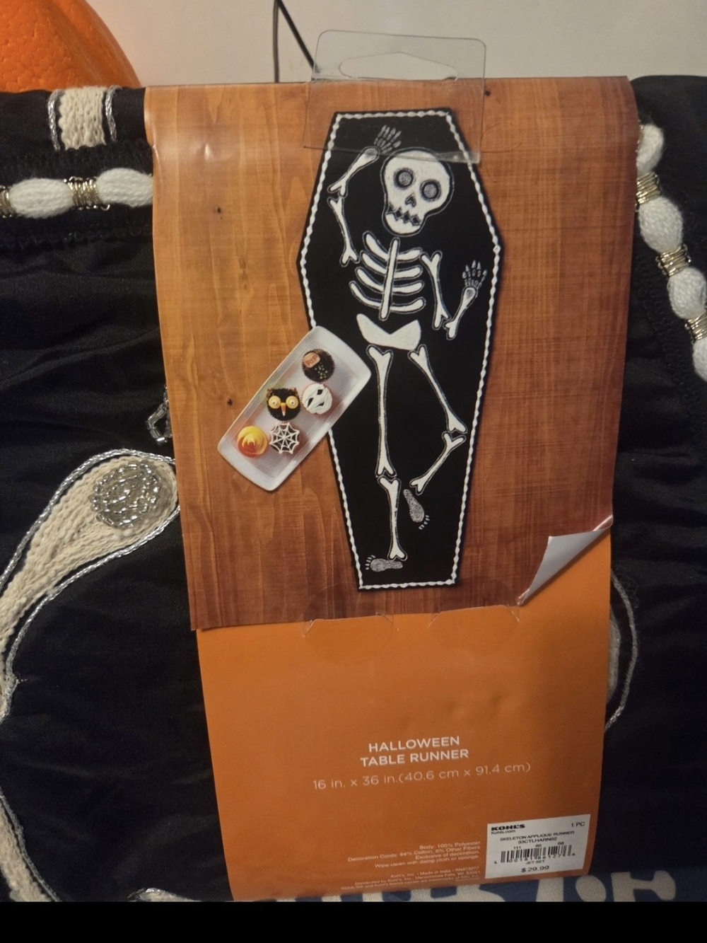 Table decor Halloween beaded skull in coffin table runner party decorations new - Picture 7 of 12
